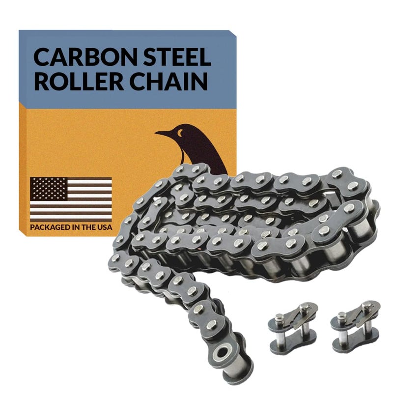PGN Bearings PGN #41 Roller Chain - 10 Feet + 2 Free Connecting Links - Carbon Steel Chains for Bycicles, Mini Bikes, Motorcycles, Go-Karts, Home and Industrial Machinery - 239 Links - Image 1